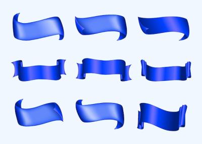 Blue Ribbons Design Set Vector Illustration – Free Download