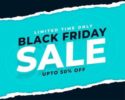 Black Friday Sale Promotional Banner in Torn Paper Style – Free Download