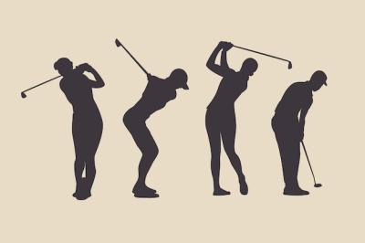 Flat Design Golfer Silhouette Set – Free Stock Photo, Download for Free