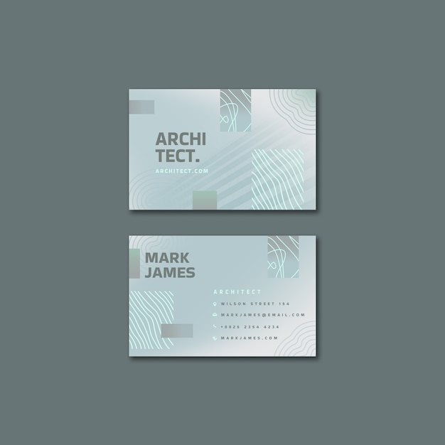 Horizontal Business Card Template for Architecture and Building – Free Download