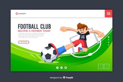 Sport Landing Page Flat Design Template – Free Download