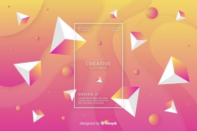 Gradient 3D Shapes Background – Free Download