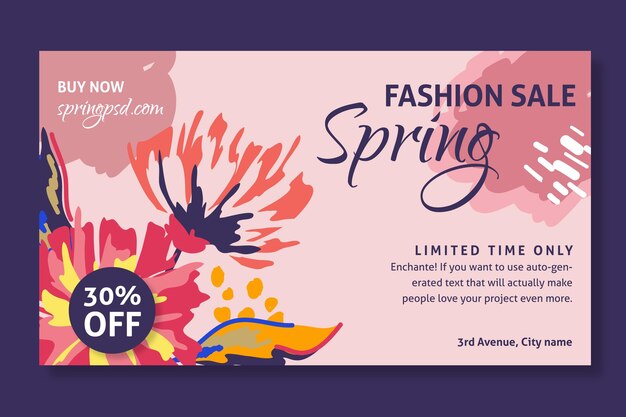 Flat Spring Sale Banner – Free Stock Photo for Download