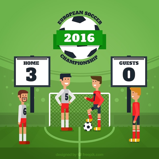 Flat Design Football Match Background – Free Download