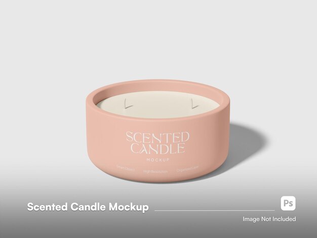 Realistic Front View Candle Jar 3D Isolated Mockup – Free Download