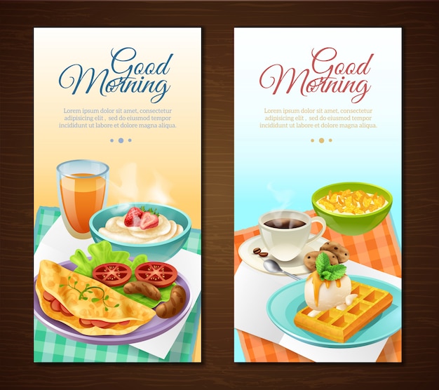 Breakfast Vertical Banners – Free Download, Free Stock Photo