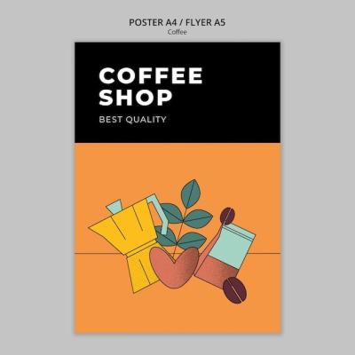 Hand Drawn Coffee Poster Template – Free Download