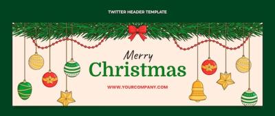 Hand Drawn Christmas Twitter Header – Free Download