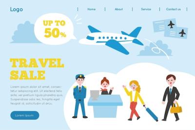 Illustrated Travel Sale Landing Page – Free to Download