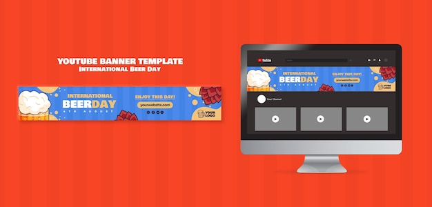 International Beer Day Celebration Youtube Banner Template – Free Download