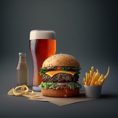 Burger Dining with Beer – Free Stock Photo for Download