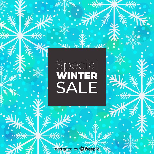 Snowflake Background for Winter Sale – Free Download