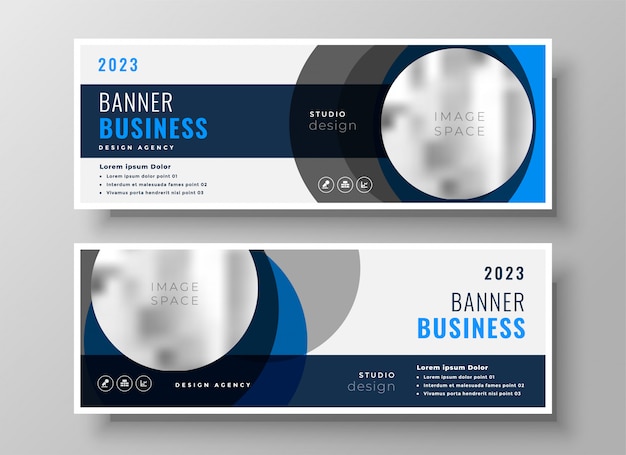 Modern Abstract Circle Business Banners Template – Free to Download