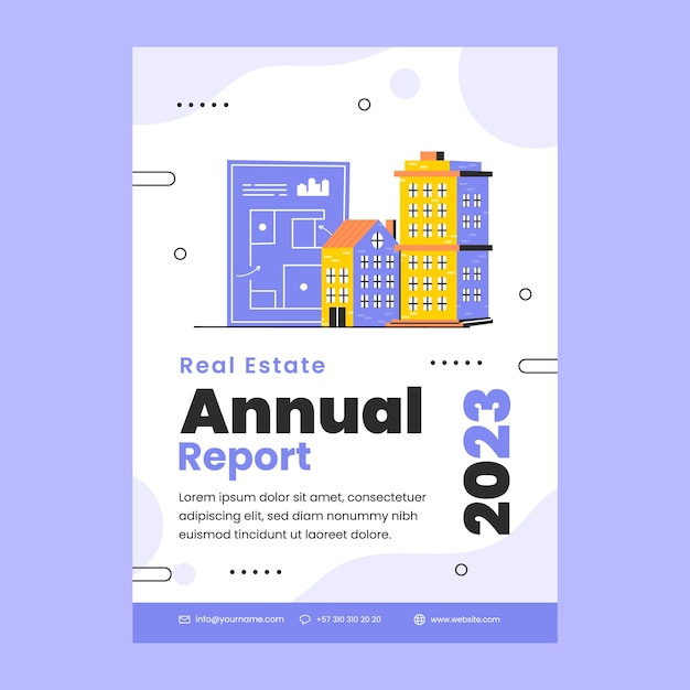 Flat Annual Report Template for Real Estate – Free Download