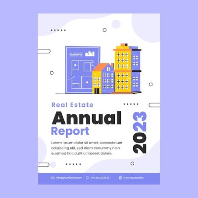 Flat Annual Report Template for Real Estate – Free Download