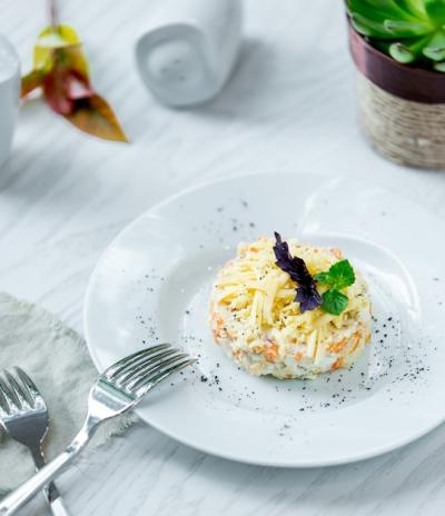 Mimosa Salad with Chopped Parmesan and Herbs – Free Stock Photo for Download