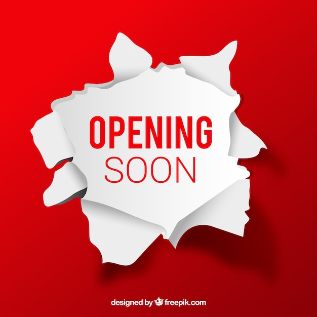 Background Image of a Paper Sign Announcing Opening Soon – Free Download