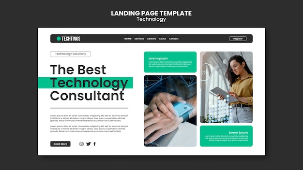 Technological Innovation Concept Landing Page – Free Download