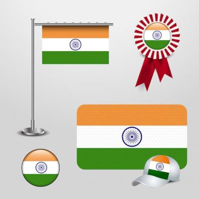 Indian Flag Design Vector Featuring Badge and Cap – Free to Download