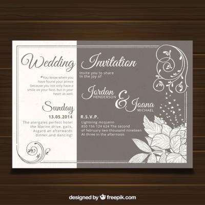 Vintage Style Wedding Card Template – Free Download