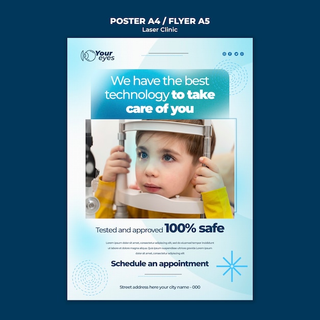 Gradient Laser Clinic Poster Template – Free Download