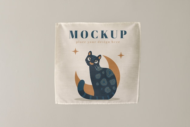 Animal Tapestry Mock-Up Design on Minimal Wall – Free Download