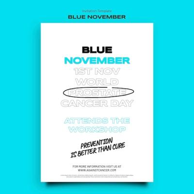 Blue November Celebration Invitation Template – Free Download