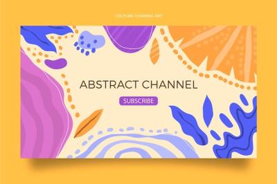 Hand Drawn Flat Abstract Shapes for YouTube Channel Art – Free Download