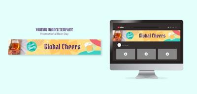 International Beer Day Celebration Youtube Banner Template – Free Download