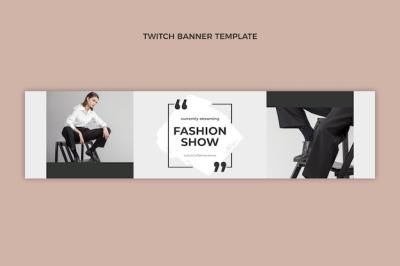 Flat Design Fashion Show Twitch Banner Template – Free Download