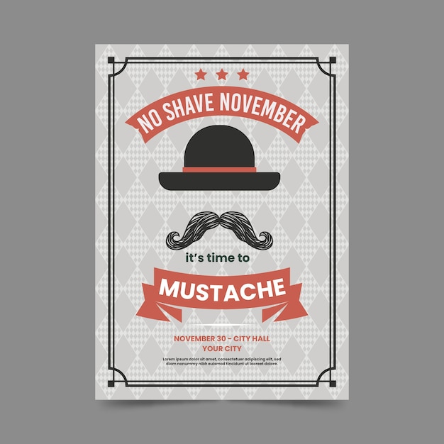 Vintage Movember Poster Template – Free Download