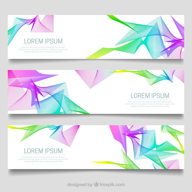 Colorful Abstract Shapes Banner Set – Free Download