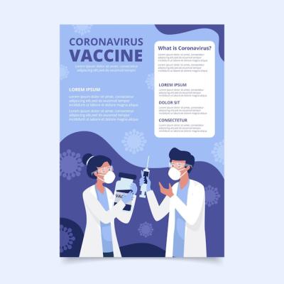 Flat Coronavirus Vaccination Flyer Template – Free Download