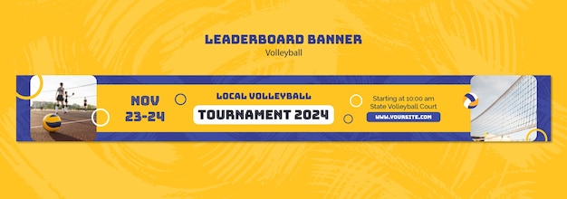 Volleyball Game Template in Flat Design – Free Download