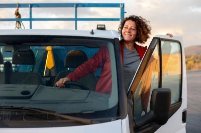 Professional Female Driver with Van or Wagon Car – Free Stock Photo, Download for Free