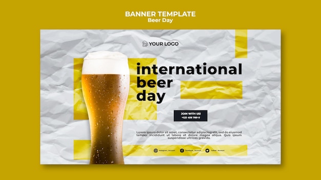 Beer Day Banner Template Theme – Free Download