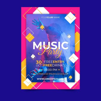 Abstract Music Poster Design – Free Download, Free Stock Photo