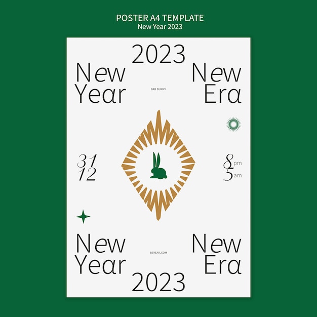 New Year 2023 Poster Template – Download Free Stock Photo