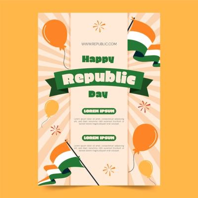 Vertical Poster Template for Indian Republic Day National Holiday – Free Download