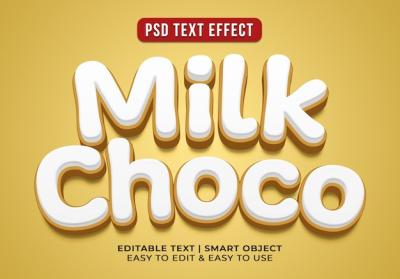 Editable 3D Text Effect for Milk Style – Free Download