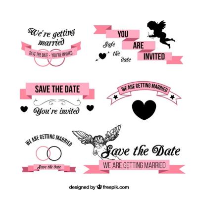 Wedding Objects and Signs Vector Collection – Free Download