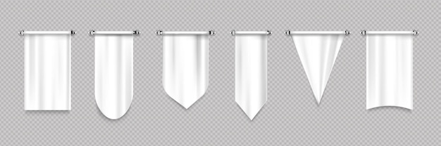 Versatile White Pennant Flag Shapes – Free Download