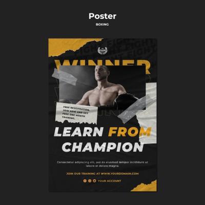 Boxing Training Poster Template – Download Free Stock Photo