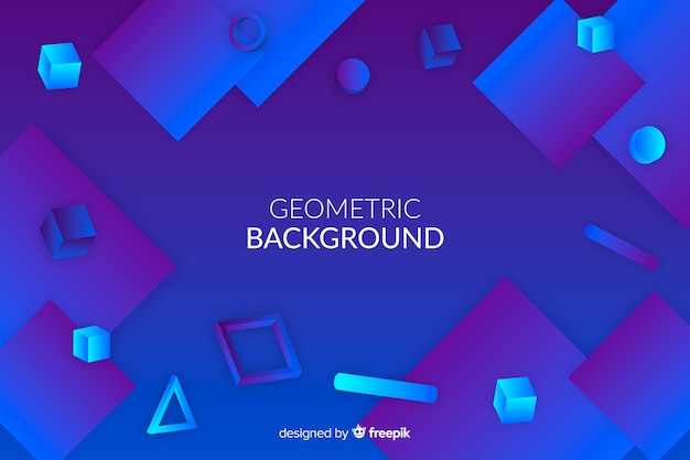 Gradient 3D Shapes Background – Free Download