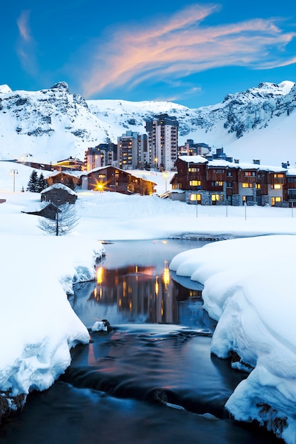 Evening Landscape at Tignes Ski Resort in the French Alps – Free Download