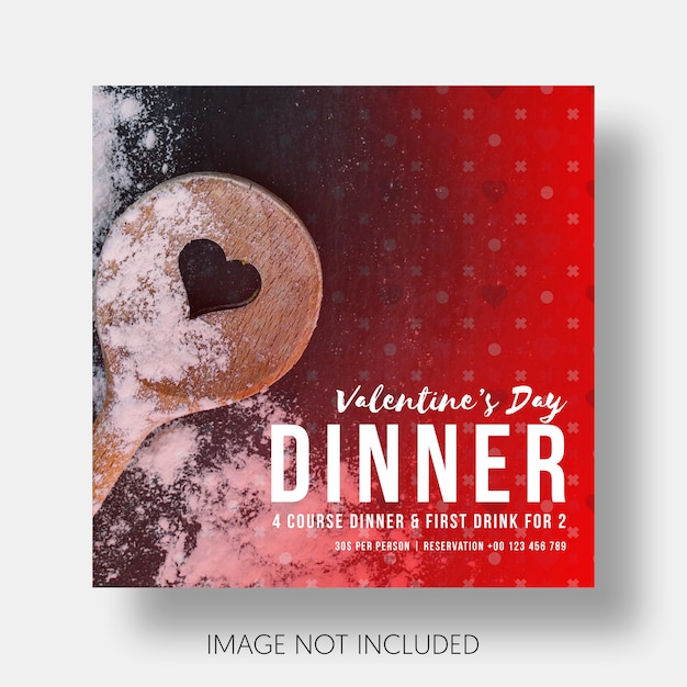 Valentine’s Day Restaurant Social Template – Free Download