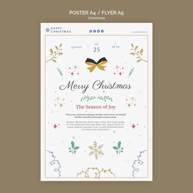 Colorful Christmas Vertical Print Template – Free to Download