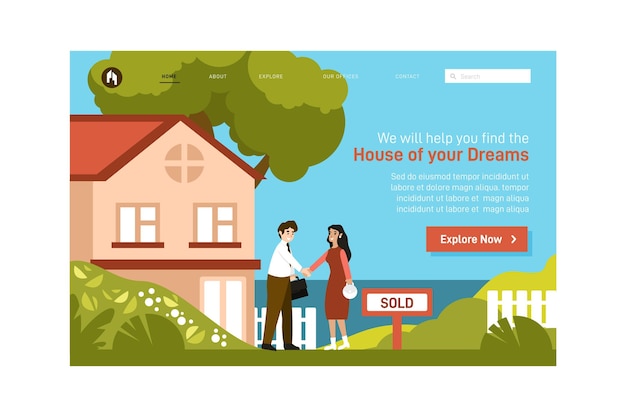 Real Estate Landing Page Vector Template – Free Download