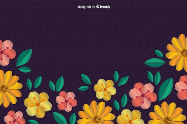 Hand Drawn Embroidery Floral Background – Free Download