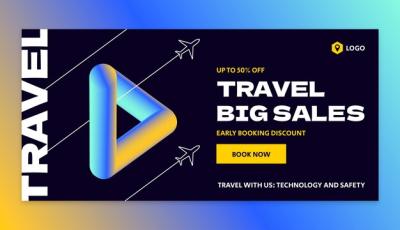 Travel Agency Business Sale Banner Template – Free Download